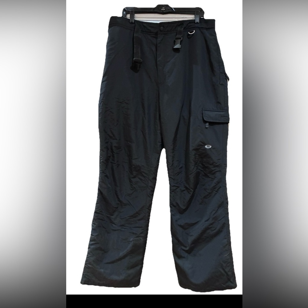 Slalom Men’s Black Nylon Ski/Snowboard Pants, Size XL